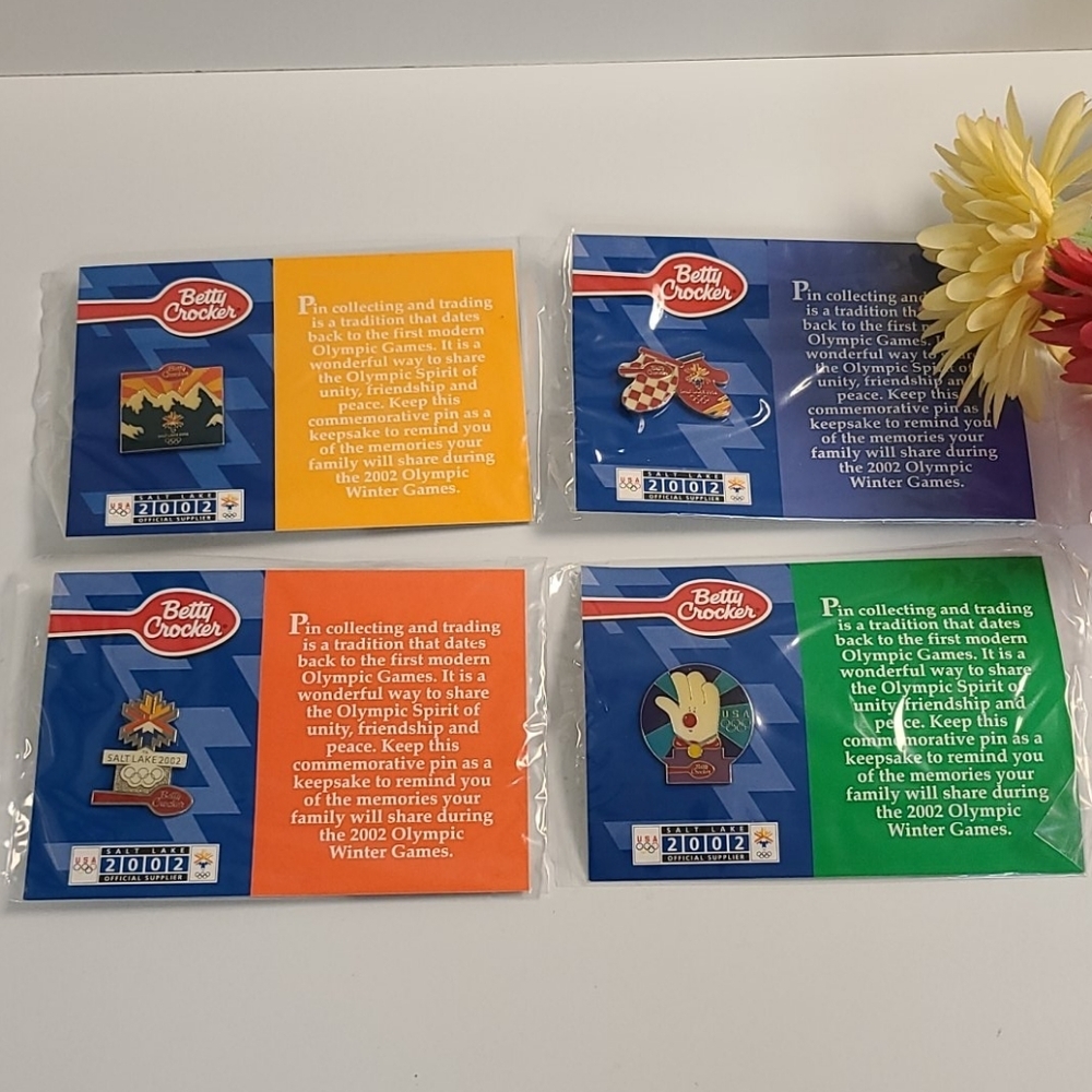 2002 Betty Crocker Olympic pins - Set of 4